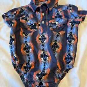 Wrangler Multicolor Patterned Kids Bodysuit